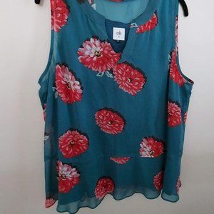 Cabi Blushing floral Sleeveless Blouse size
